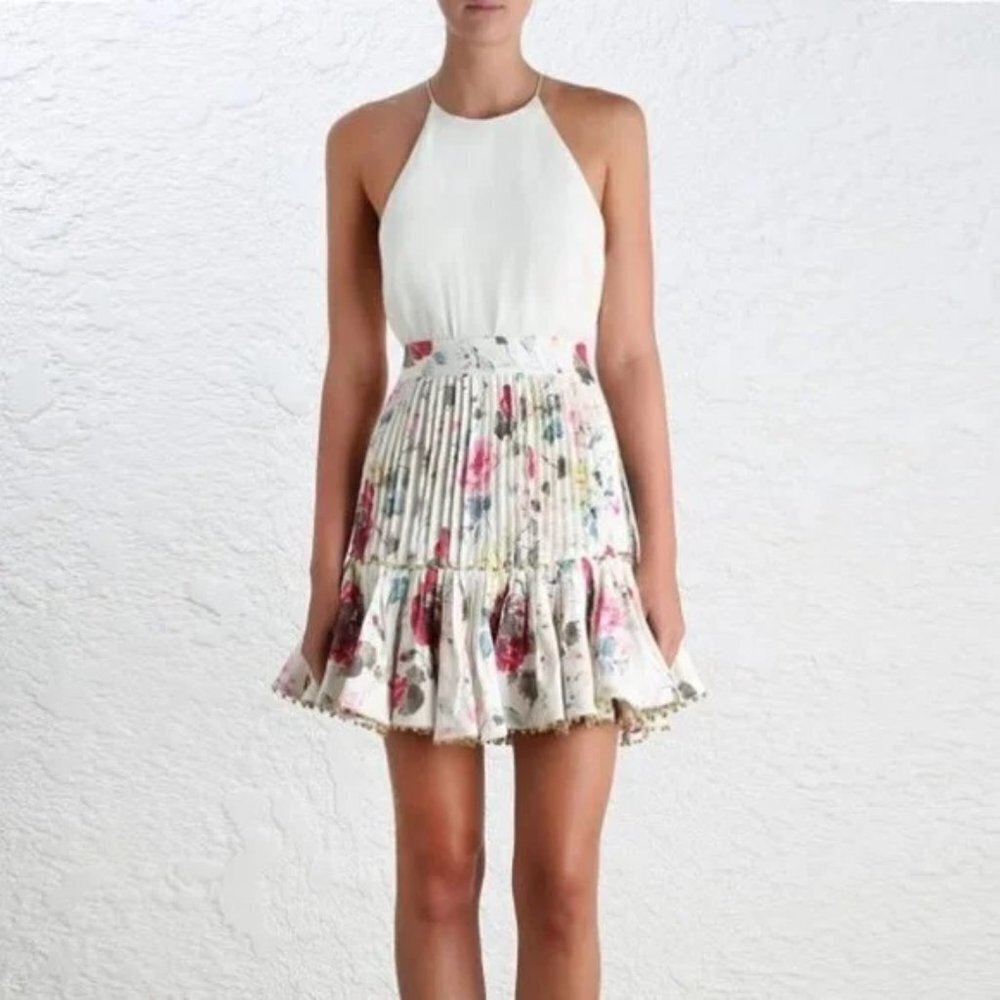 RARE Zimmermann Mischief Tuck Beaded Linen Skirt BNWT! Size 0 XS‎